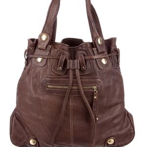 Gustto Parina Vintage Large Brown Leather Tote Bag
